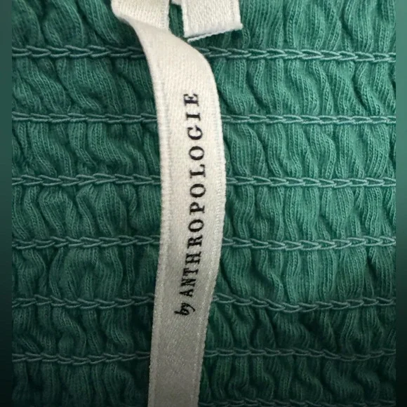 Anthropologie Green Ruffle Tube Top size medium resortwear summer spring - Picture 2 of 5